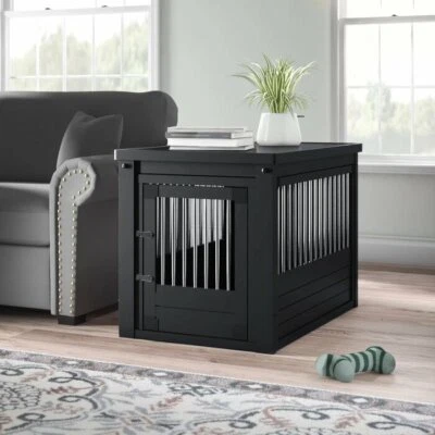 Wooden Dog Crate Table Decorative Pet Cage End Table X-Large Brown Espresso New