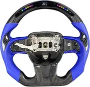 LED Display Screen Car Customized Carbon Fiber Steering Wheel Compatible With Dodge Challenger 2015 2016 2017 2018 2019 2020(Style 5)