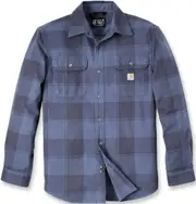 Carhartt Loose Fit Heavyweight Flannel Long-Sleeve Plaid Shirt, blue, Size L for Men