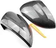 OSEAY Car Mirror Cover Fit For VW Passat B8 CC Arteon R Line Bright Black Rearview Mirror Cover Protection Cap Car Styling(Carbon Look black)