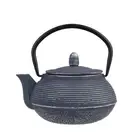 TEAOLOGY CAST IRON TEAPOT 600ML LINEAR - DARK BLUE - SILVER