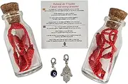 [MYSTIC JEWELS] 7 Knots Red, Good Luck and Protection with Turkish Eye and Hand of Fatima Charm, Women and Men