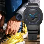 【CASIO 卡西歐】G-SHOCK 科幻炫藍 八角形錶殼(GA-2100VB-1A)