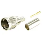 5 Pack Mini-UHF 3 piece Crimp-On Male RF Coax Connector for RG58 LMR195