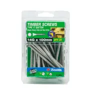 Zenith TIMBER SCREW Type17 BUGLE HEAD GALVANISED 25pcs- 14Gx50, 75mm or 100mm