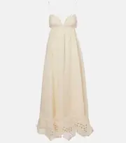 [Zimmermann] Zimmermann Coco embroidered ramie maxi dress AU 10 beige