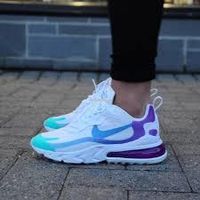 Nike Air Max 270 React 白綠紫 休閒運動百搭慢跑鞋 AT6174-102男女鞋