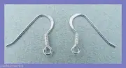 100 Solid .925 STERLING SILVER FRENCH HOOKS EarWires Earrings w/ Coil + Loop