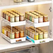 Pull Out Spice Rack Organizer for Cabinet, 2 Pack Widen Slide Out Spice Racks Or