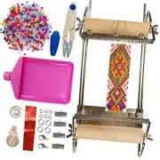The Second Generation Adjustable Bead Loom Kit with Seed Beads,Large Eye