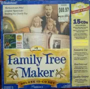 Broderbund Family Tree Maker Version 6 Deluxe 15-CD Set PC WIN 95 / 98 Open Box