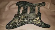 Leather pickguard Custom Hand Tooled Stratocaster Sheridan "OUTLAW" series