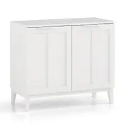 Double Door Buffet Storage Cabinet Sideboard Cupboard Adjustable Shelves White