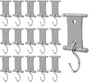 kokiya 16 Pieces RV Shade Hanging Hooks Awning Mount Easy to Use Hangers Canopy Clothes Hooks, Gray