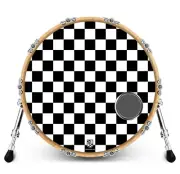 Custom Bass Drum Head with 4" Port Ring - Checker