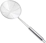 Steel Spider Strainer Skimmer Ladle, Kitchen Gadgets Wire Strainer Strainer Spoon Strainer Spider Skimmers for Kitchen Cooking and Frying (Silvery, 35 * 13cm)