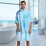 Hooded Changing Robe, Towel Poncho Hooded, Absorbent Easy to Wear Changing Towel Swim Robe Poncho for Swimming Pool (C)