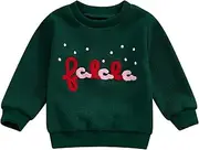 [Xeadoffubio] Toddler Newborn Baby Girl Boy Christmas Outfit Santa Baby Crewneck Sweatshirt Long Sleeve Oversized Sweater Tops Merry Christmas Letter Print Pullover Tops
