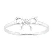 Sterling Silver with Round Brilliant Cut of Diamond Set Rings