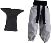 Generic 1:12 Miniature Miniature Miniature Pants Long-habledown of Relaxed Loose Pants for 6 '' Costume Accessory Figures, Gray Pants and Shirt