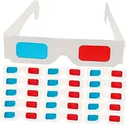 Hoement 60pcs Universal 3D Anaglyph Glasses for Home Theatre Movies Red Paper Frame