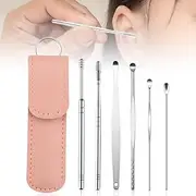 Ear Cleaner,Satinless Steel Earwax Cleaner Tool Set with Pu Leather Case,Portable Ear Wax Removal Tool,Ear Remover Earwax Cleaning Kit /1398