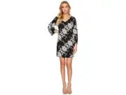 NWT Adrianna Papell | Cold Shoulder Shift Dress Black/Ivory Mini Size 10 $130