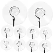LALADEFIEE 10pcs Suction Cup Wall Hooks Strong Reusable Hooks for Bathroom Kitchen Shower for Glass Windows No Scratching for Towel Utensils