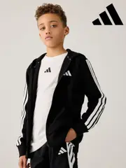 adidas Black Essentials Full-Zip Hoodie Kids (E38235) | $76
