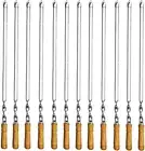 12 Pack Kabob Skewers BBQ Barbecue Skewers Stainless Steel Sticks 23.5 Inch Heav