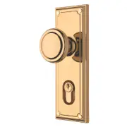 Gainsborough Bright Goldtone Double Cylinder Trilock Traditional Knobset