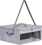 [Generic] Cowboy Hat Travel Case - Hat Box Carrier - Large Hat Storage Case with Zipper Lid and Handles | Portable Hat Organizer for Women and Men | Stylish Hat Suitcase for Trips Or Closet Use