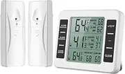 Mellisso Wireless Refrigerator Thermometer Digital Freezer Thermometer Temperature Monitor with 2 Sensors for Indoor Outdoor