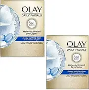Olay 4 -in-1 Combination/Oily Daily Facial Cloths 33-Count (Pack of 2)