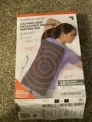 Sharper Image Massaging Weighted Heating Pad 4 LB with 18 relaxing comb. Gray