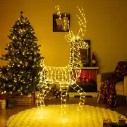 Costway180CM Pre-Lit Christmas Reindeer with 300 Warm White LED Lights