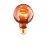 Eglo G80 4W E27 LED Dimmable Globe - 30 Lumen 2000K Warm White - Copper Transparent