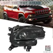 For 2014-2018 Jeep Cherokee Projector Black Headlights Halogen Type Right Side