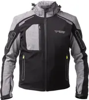 MUGENRACE Double waterproof Softshell Jacket, black-grey, Size M for Men Black Grey