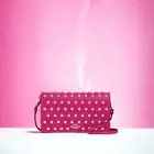 NWT_COACH CM851 Anna Foldover Clutch Crossbody Shoulder Bag w Rivets Cerise