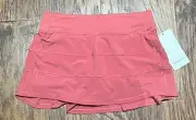 NEW Women Lululemon Pace Rival Mid-Rise Skirt Brier Rose Size 8