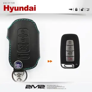 2m2四鍵款 hyundai ix35 elantra azera 現代汽車 智慧 鑰匙皮套 鑰匙包 (9.4折)