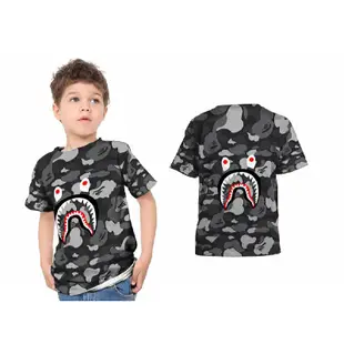 2021Unisex Bape Shark 3d Fullprint全新設計藝術2kids t恤