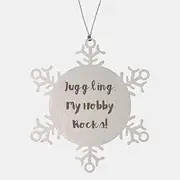 Fun Juggling Gifts, Juggling. My Hobby Rocks!, Love Birthday Snowflake Ornament for Friends, Christmas Ornament from Friends, Juggling Equipment, Juggling Supplies, Juggling Balls, Juggling Clubs,