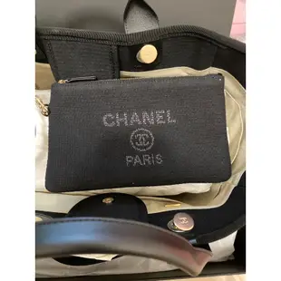 全新23K香奈兒Chanel黑色大號沙灘包媽媽包購物包電腦包