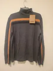 NWT Burberry Turtleneck Sweater Mens XL 100% Merino Wool Charcoal Grey MSRP $720