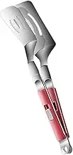 MAGICLULU Stainless Steel Griddle Spatula Tong Portable Cooking Tool with Ergonomic Design Upgraded Lock Buckle for Steak Pancakes and