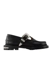 Metal belt loafers 44,43 black