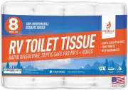 Firebelly RV Toilet Paper – 8 Rolls, 2-Ply 500 Sheets, Septic Safe & Biodegradab