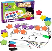 [Coogam] Magnetic Ten-Frame Set, Math Manipulative EVA Number Counting Games, Montessori Educational Toy for Kindergarten Classroom Kids 3 4 5 Year Old